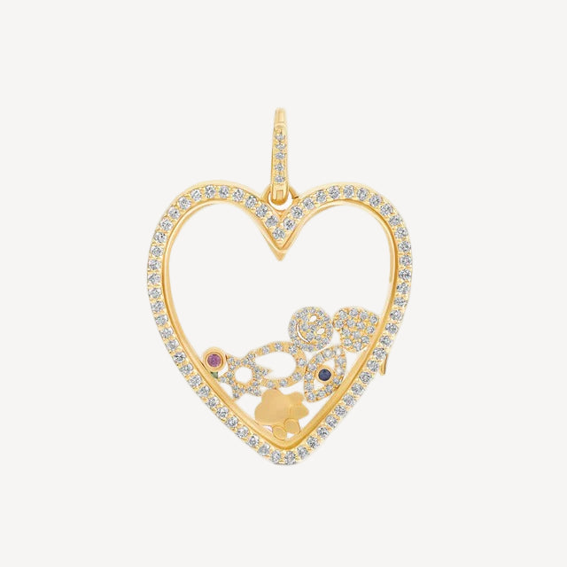 Heart shaped locket charm