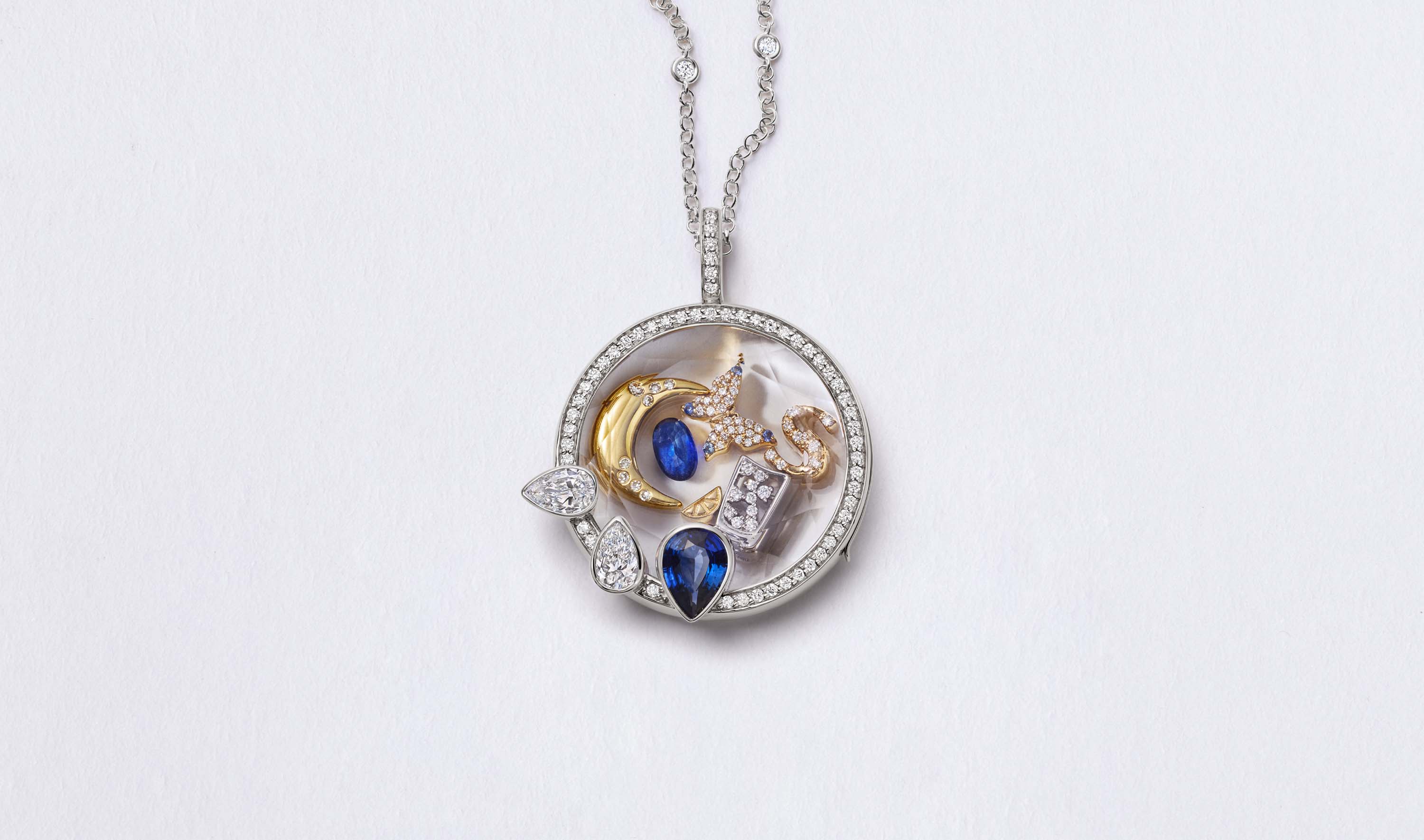 Artemis Sapphire Pear Drop Locket 18k