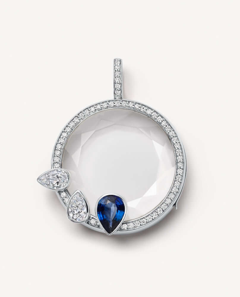 Artemis Sapphire Pear Drop Locket 18k