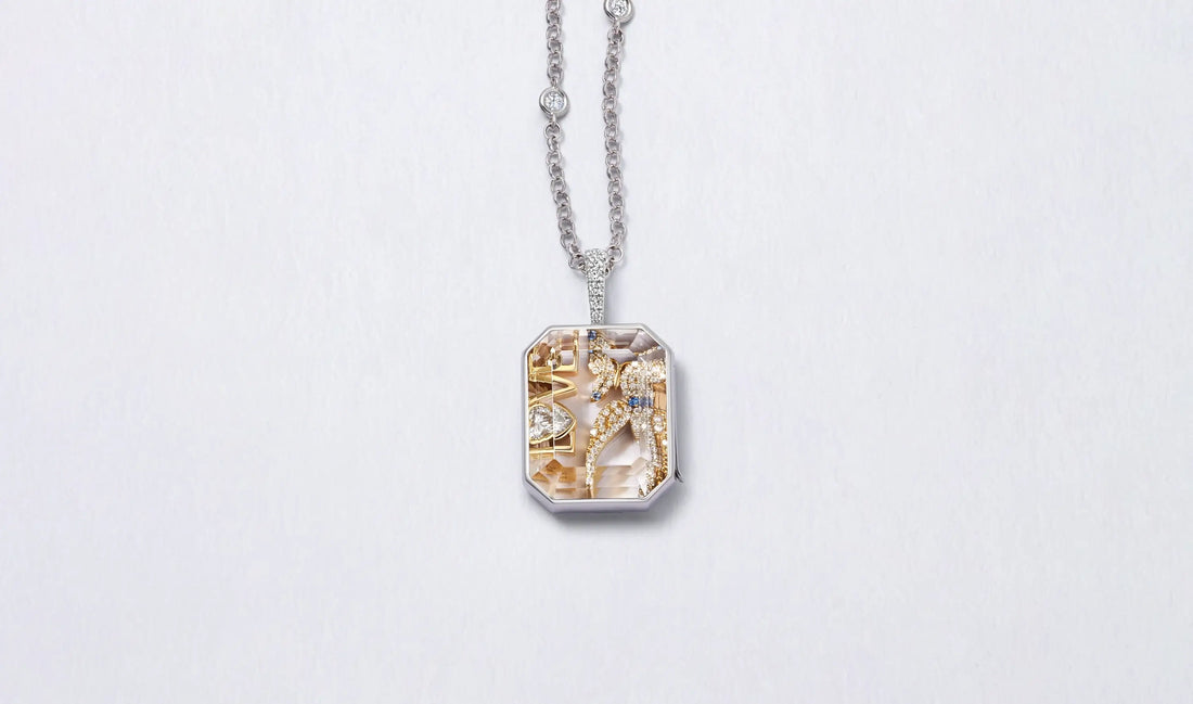 Baguette White Gold Locket 18K