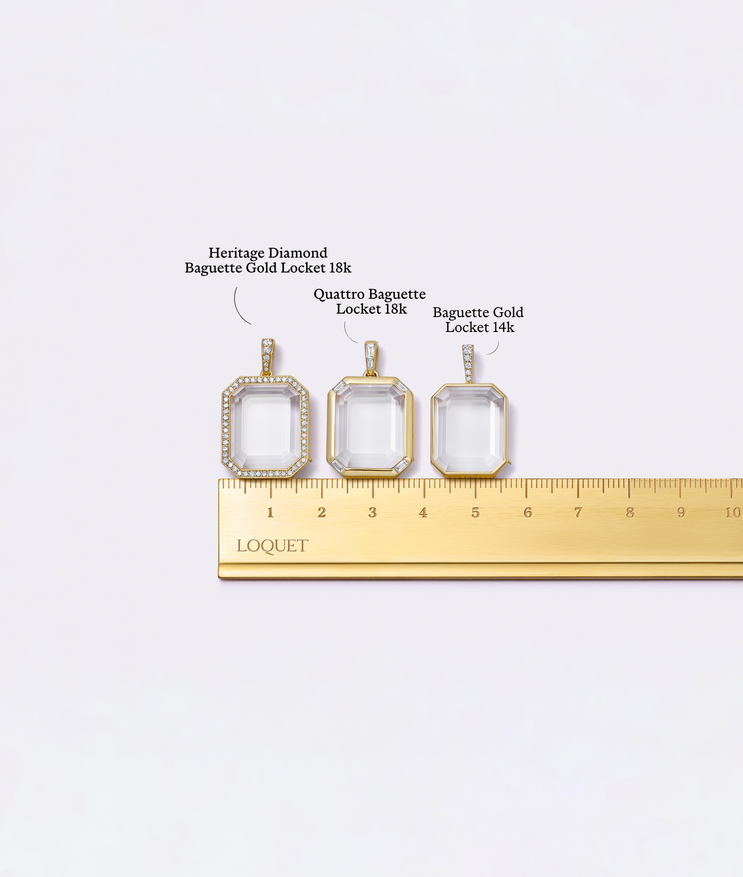 Heritage Diamond Baguette Gold Locket 18k