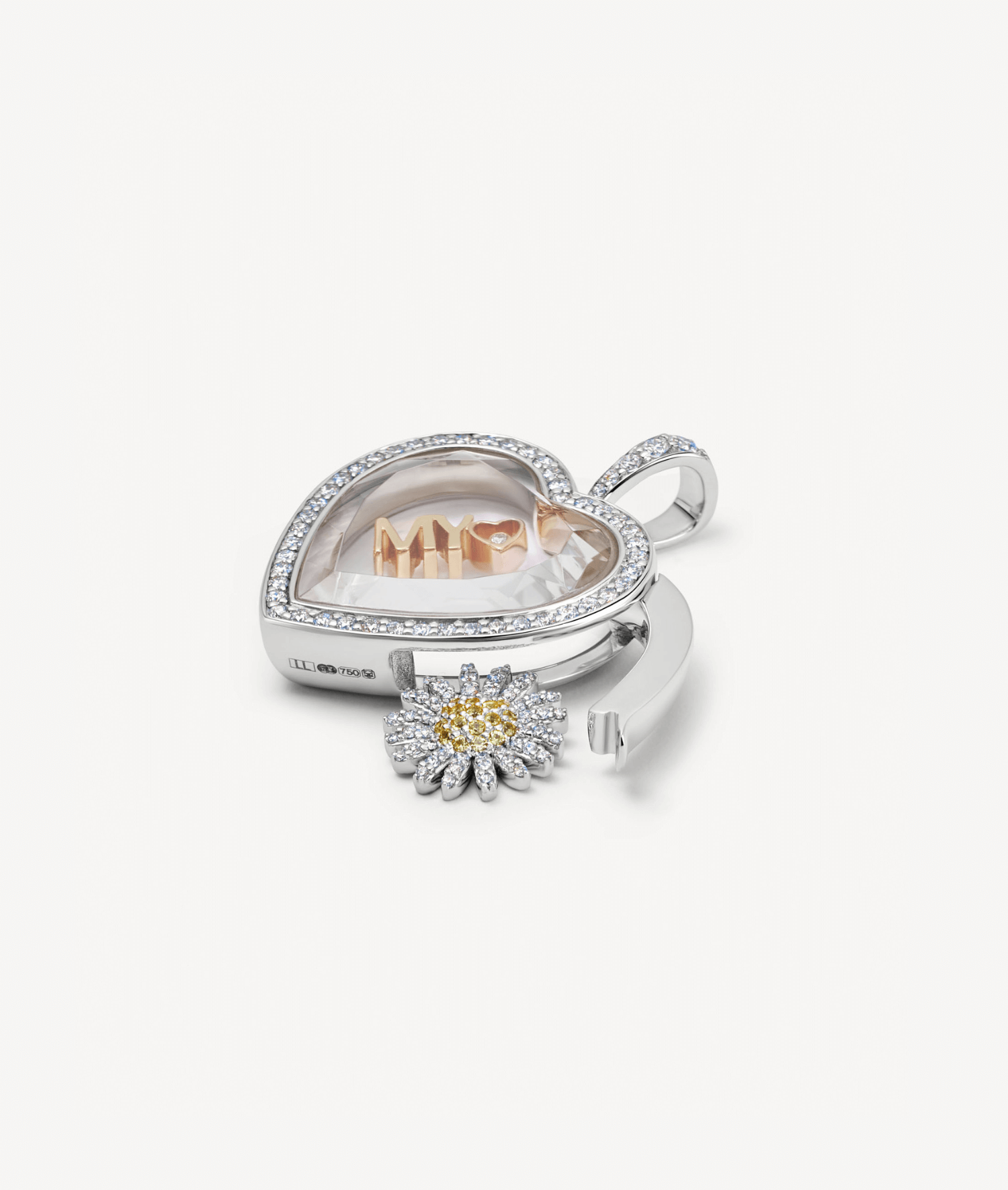 Heritage Diamond Heart White Gold Locket 18k