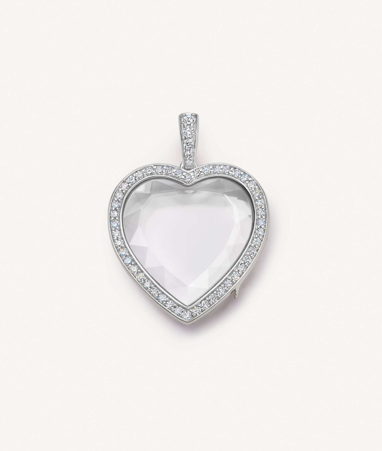 Heritage Diamond Heart White Gold Locket 18k