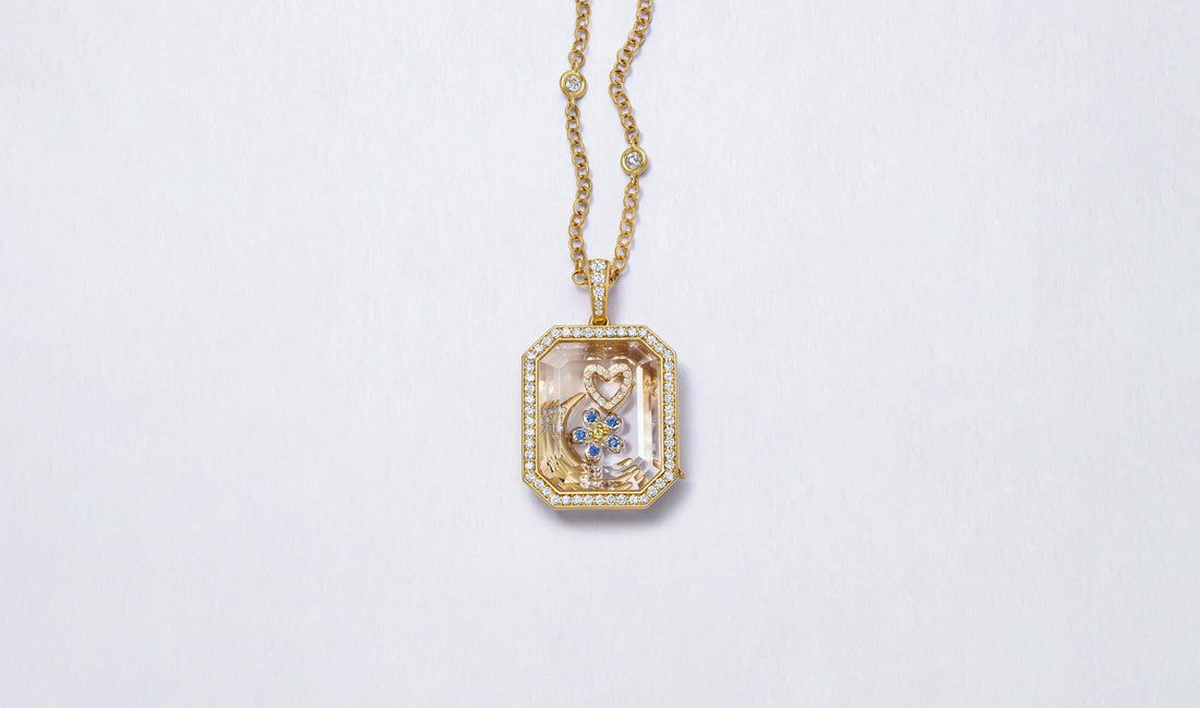 Heritage Diamond Baguette Gold Locket 18k