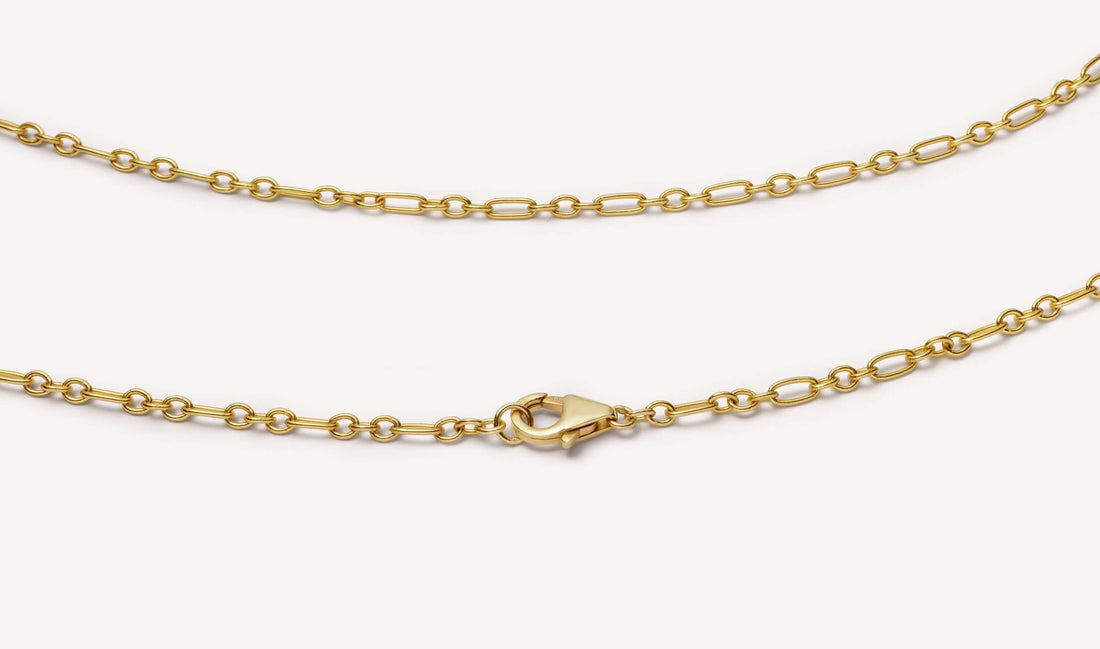 Figaro Necklace Chain 22 Inch 18k