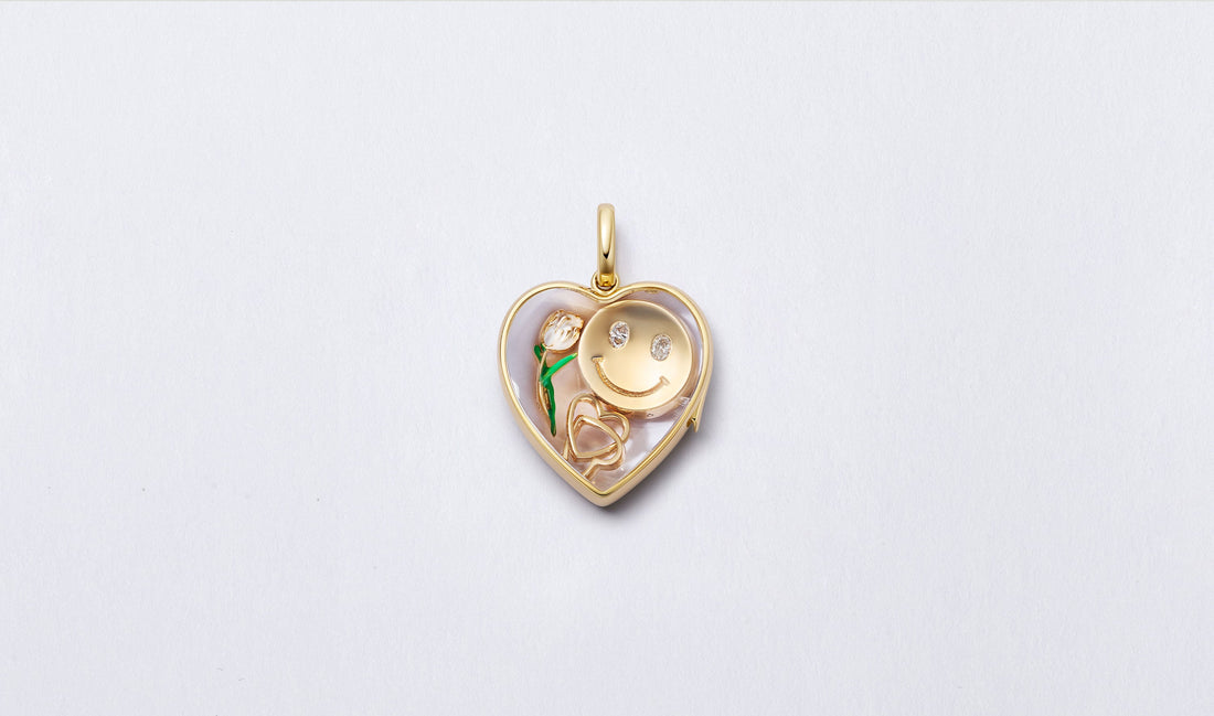 Linked Gold Hearts Charm
