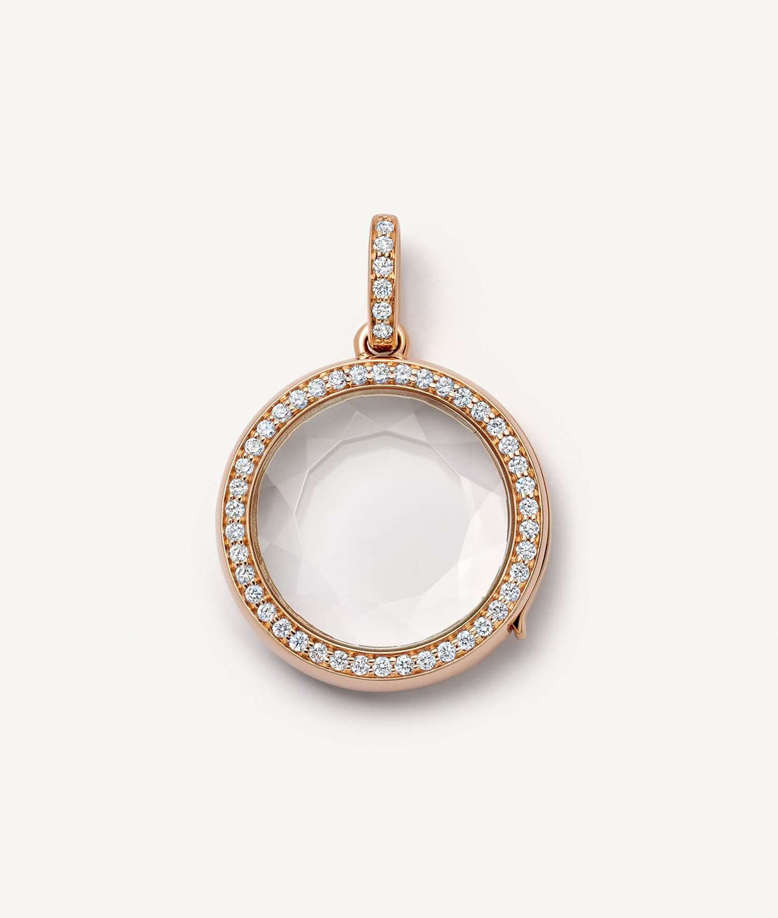 Helios Round Diamond Rose Gold Locket 14k