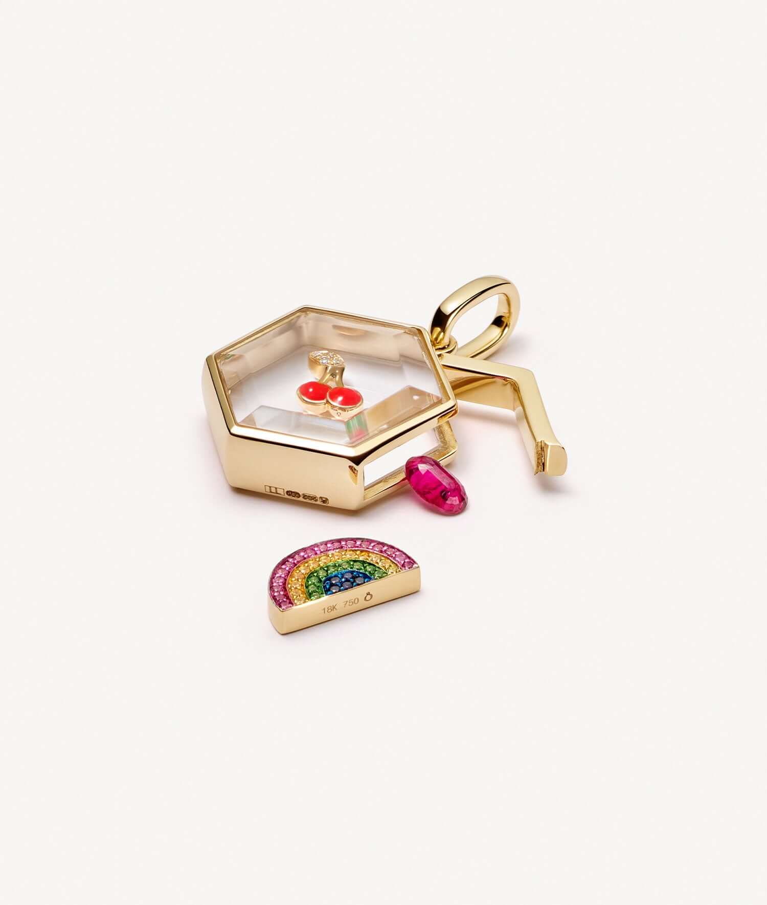 Honeycomb Gold Locket 14k