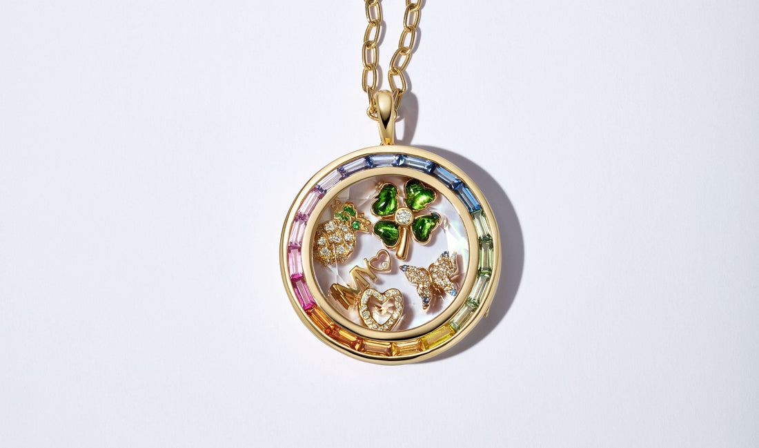 Iris Baguette Locket 18K