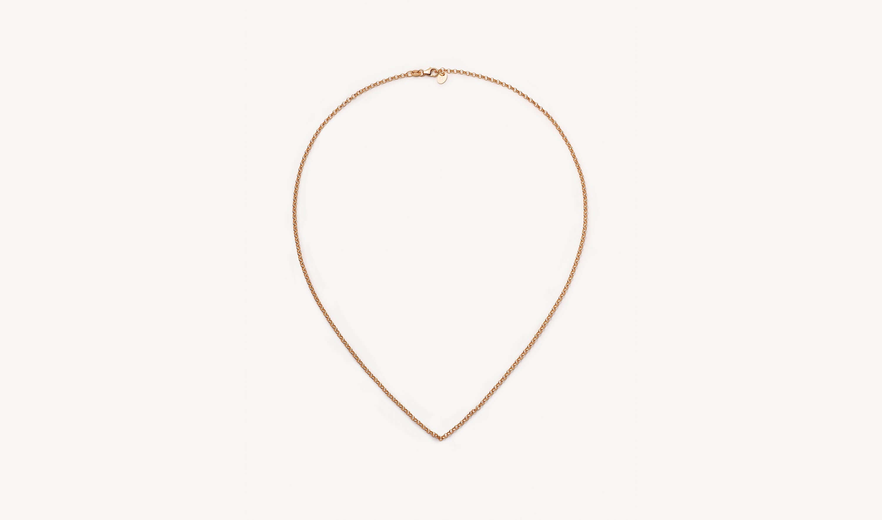 Rolo Rose Gold Necklace 18 inch 14k