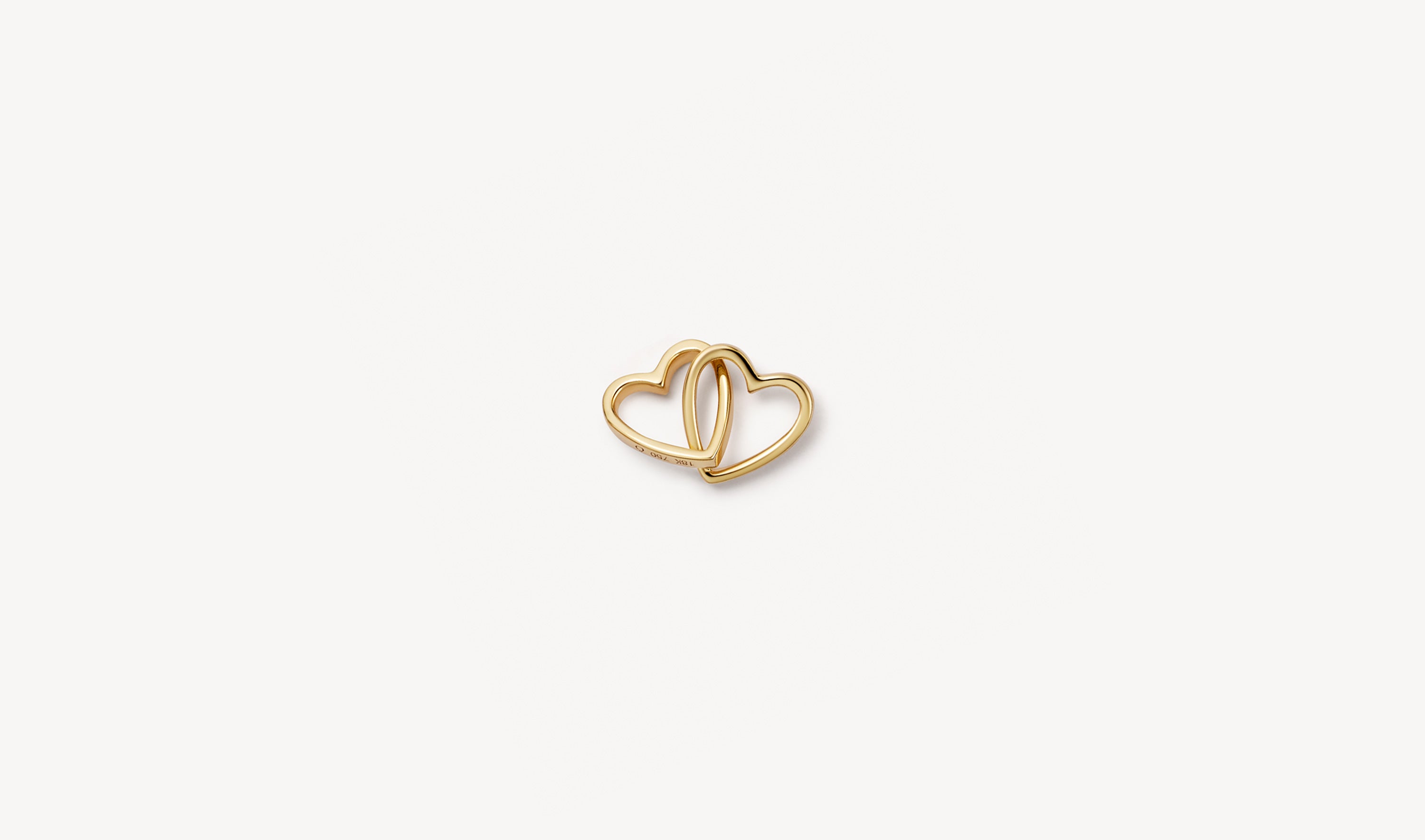 Linked Gold Hearts Charm