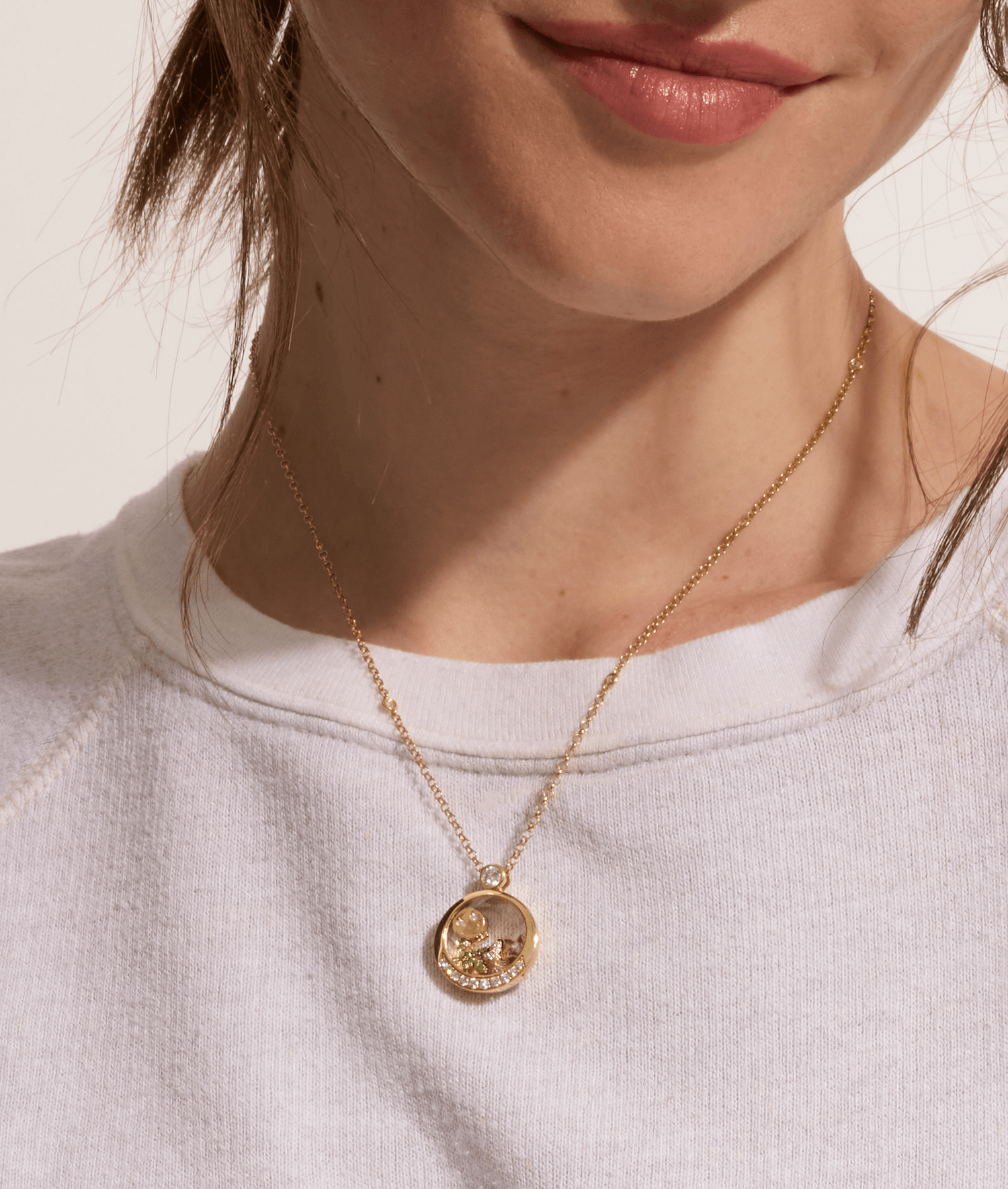 Lunar Cushion Locket 18K