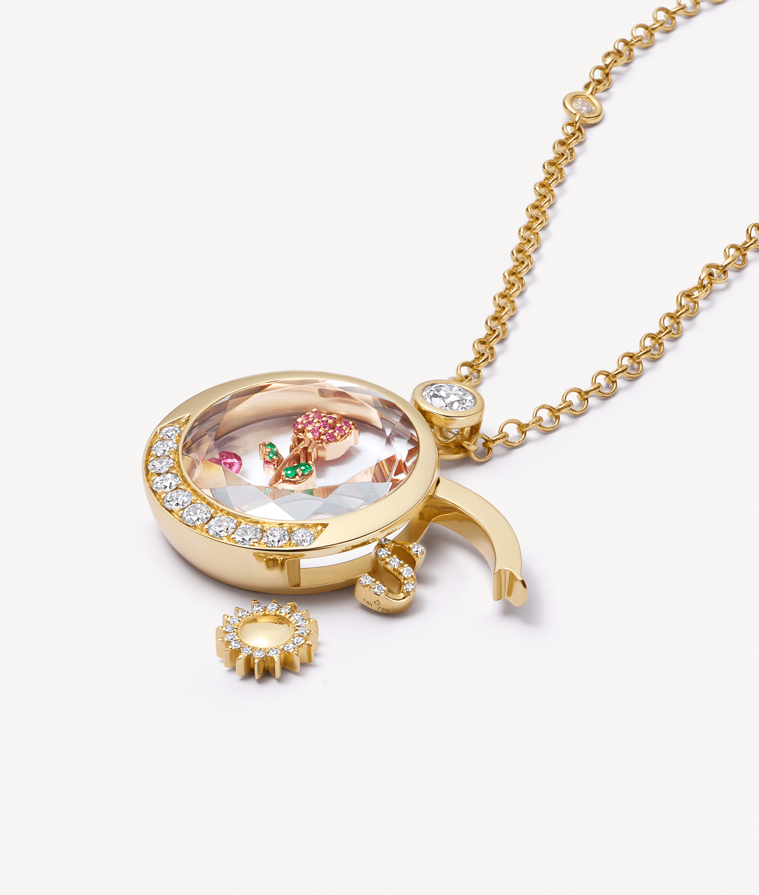 Lunar Cushion Locket 18K