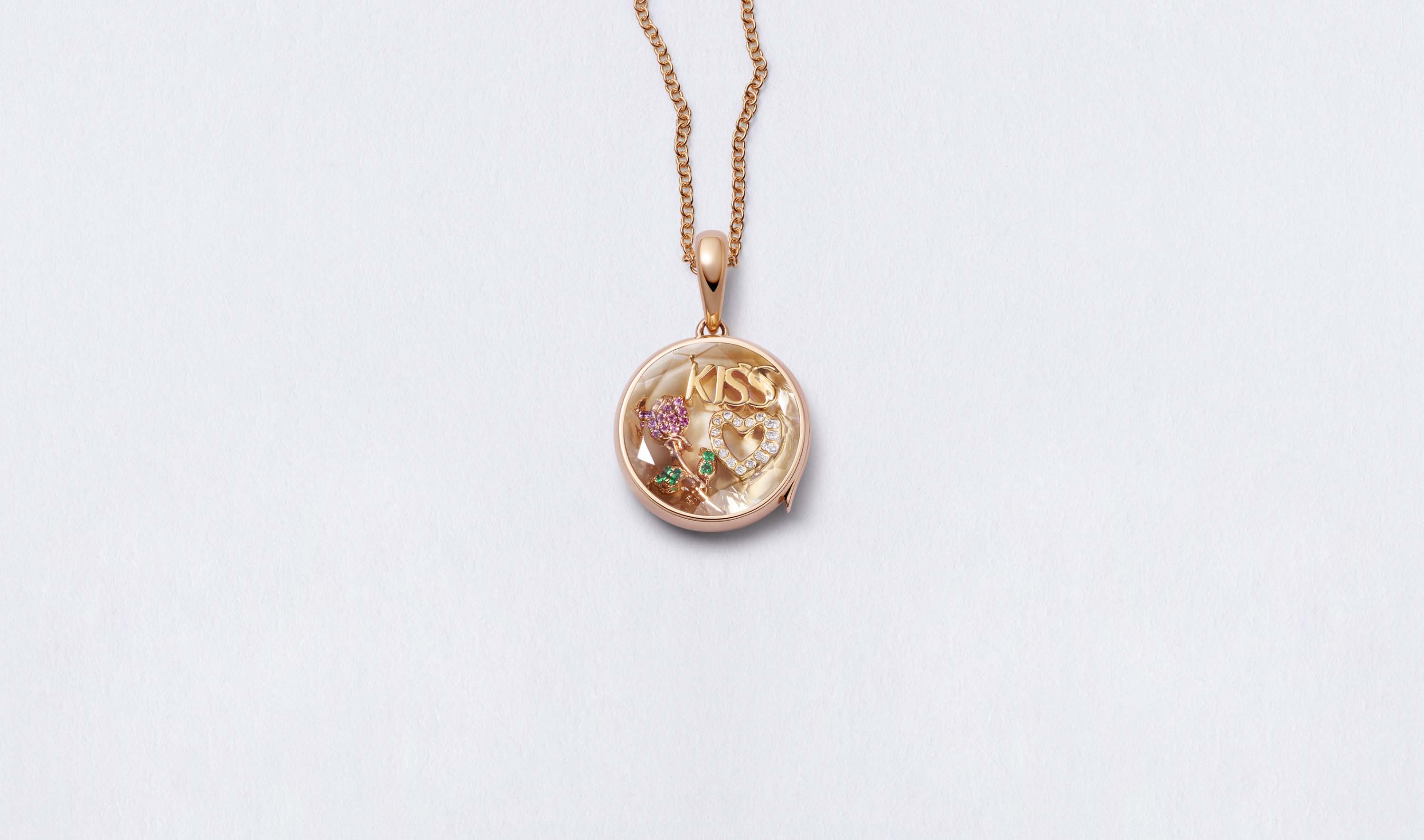 Midi Round Rose Gold Locket 14k