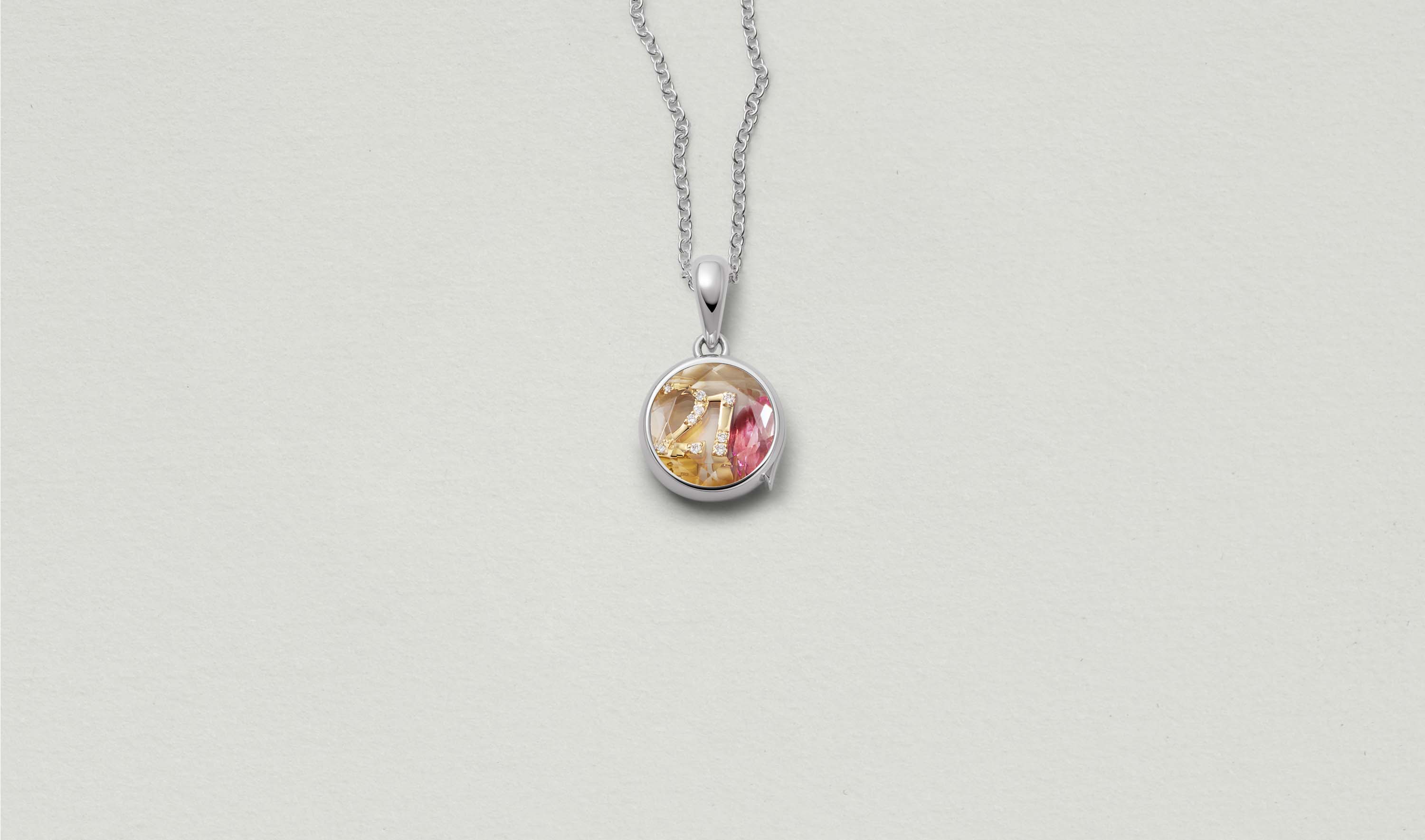 Small Round White Gold Locket