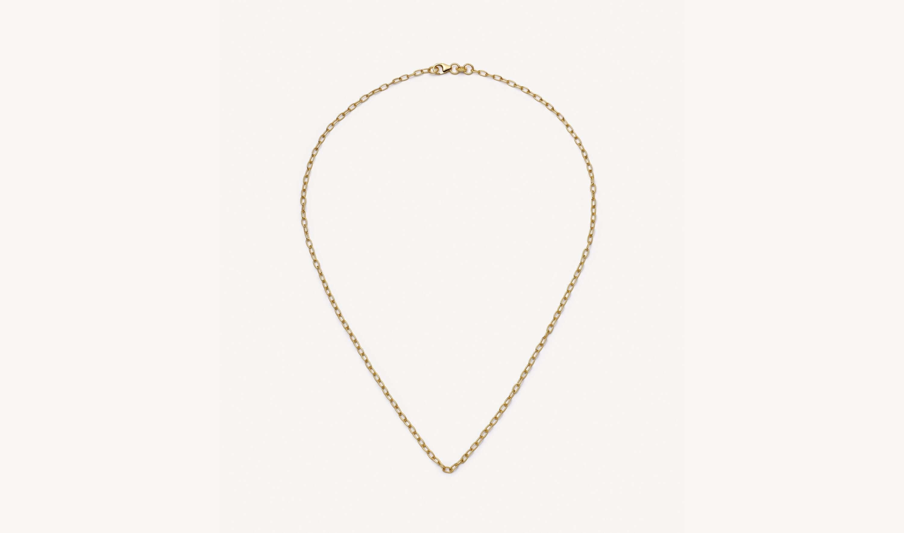 Oval Necklace Short Chain 14k