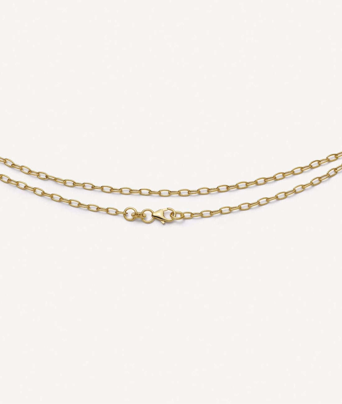 Oval Necklace Short Chain 14k