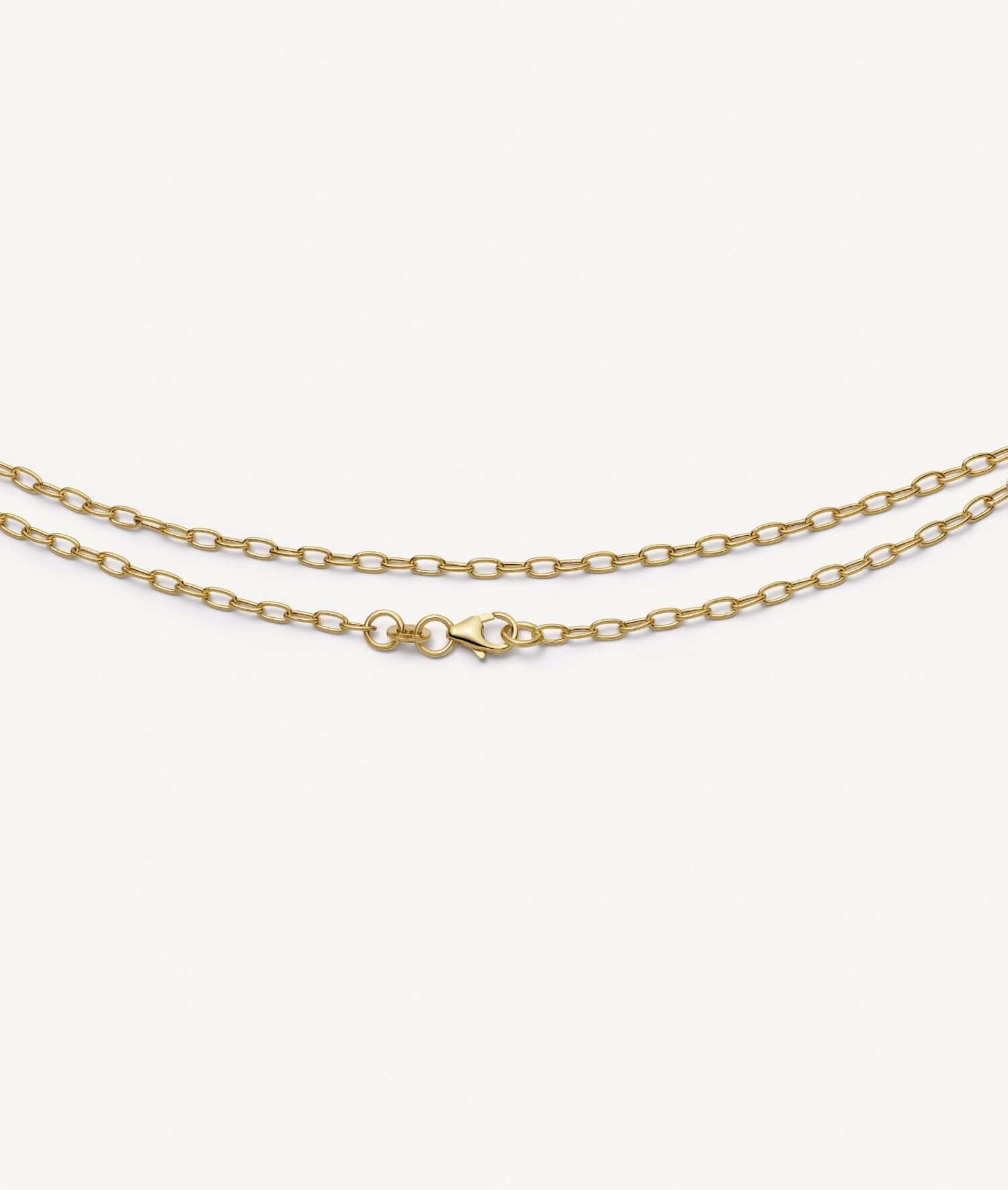 Oval Necklace Short Chain 14k