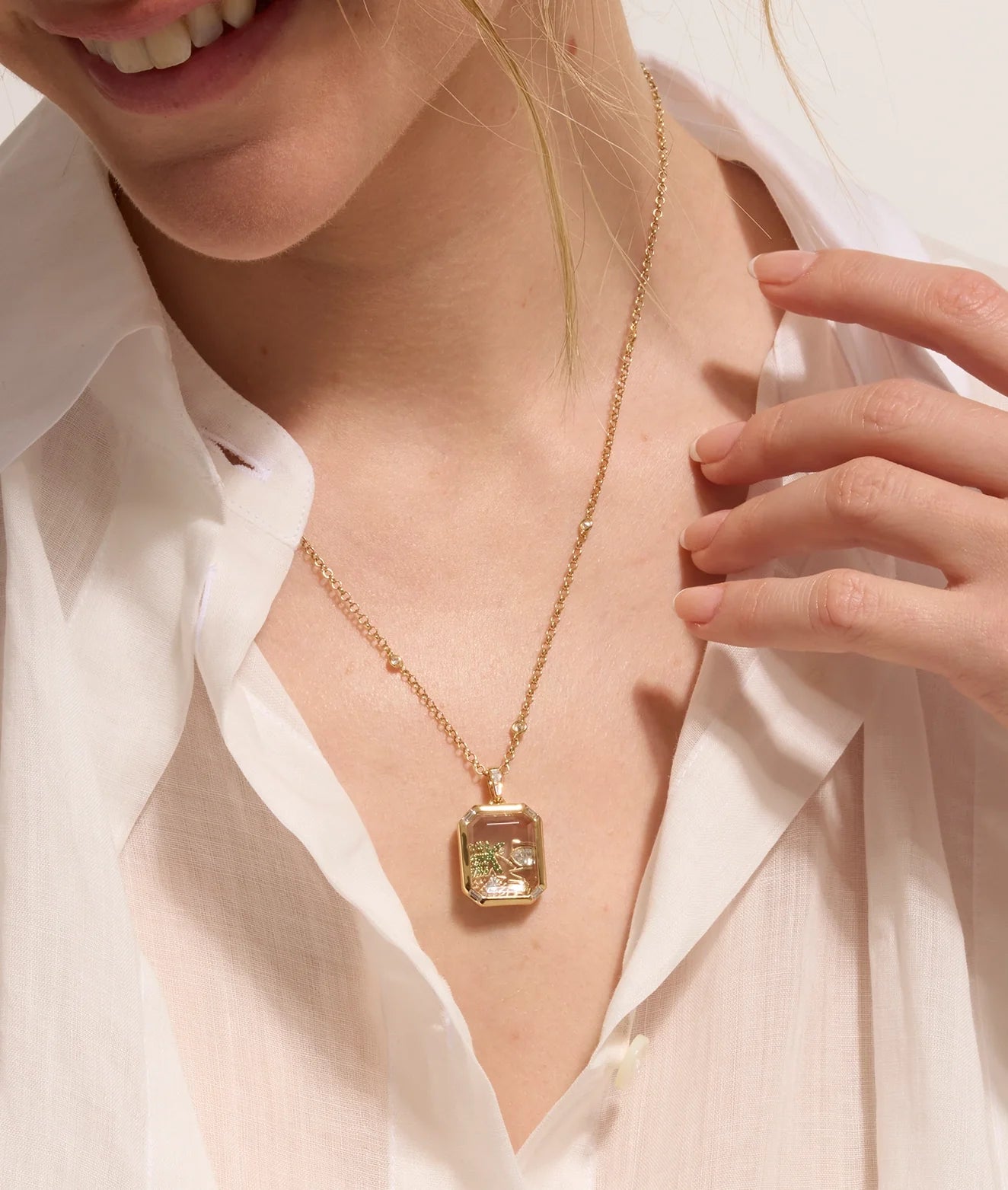 The Diamond Gold Necklace 18 Inch Chain 18k