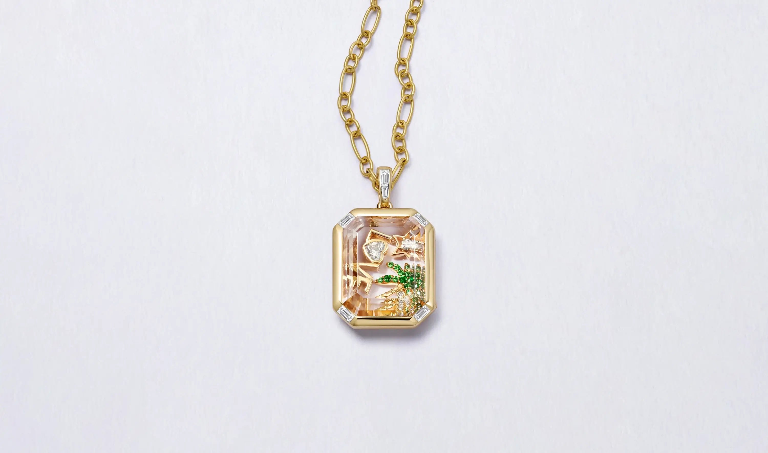 Quattro Baguette Locket 18K