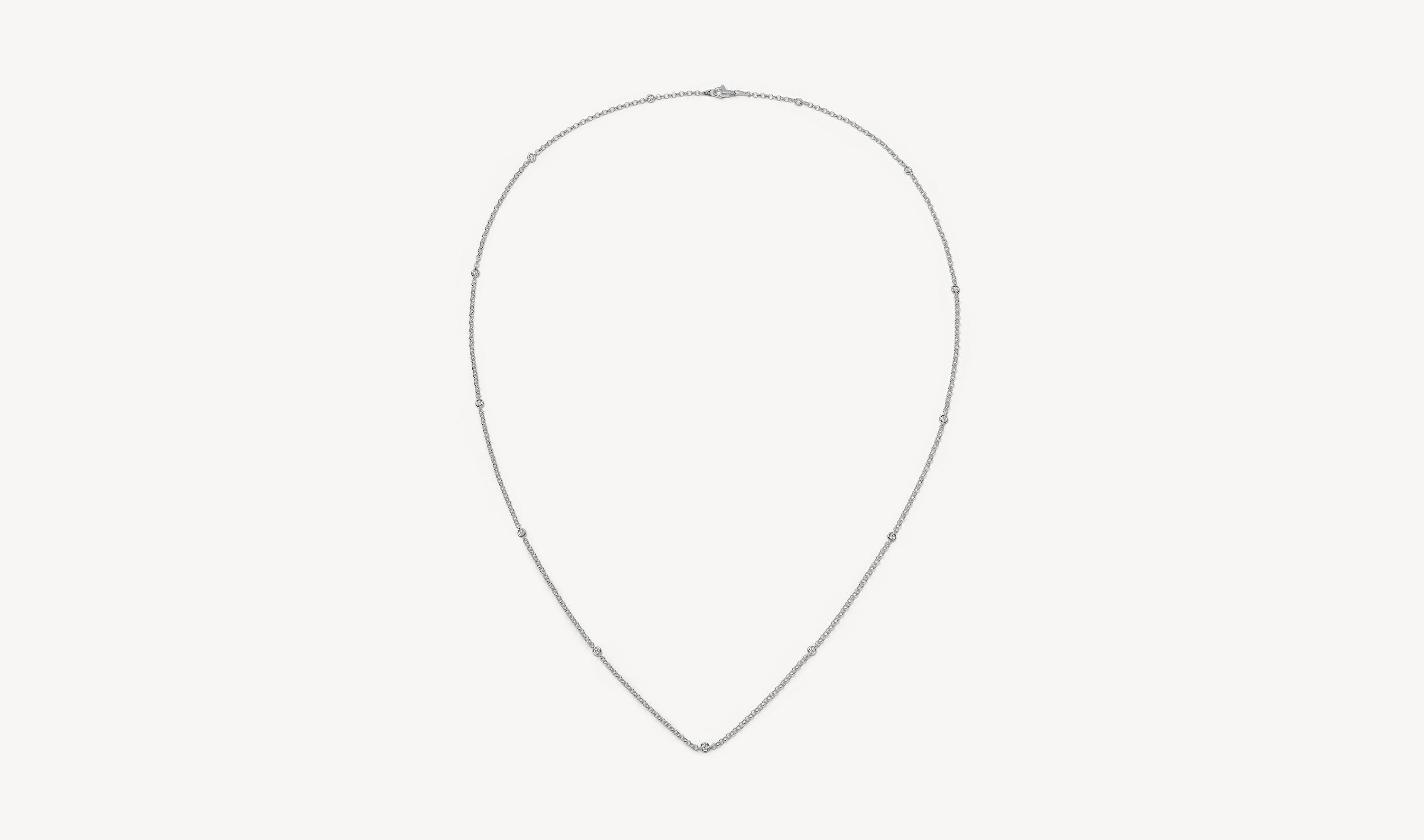 The Diamond White Gold Necklace 26 Inch Chain 18k