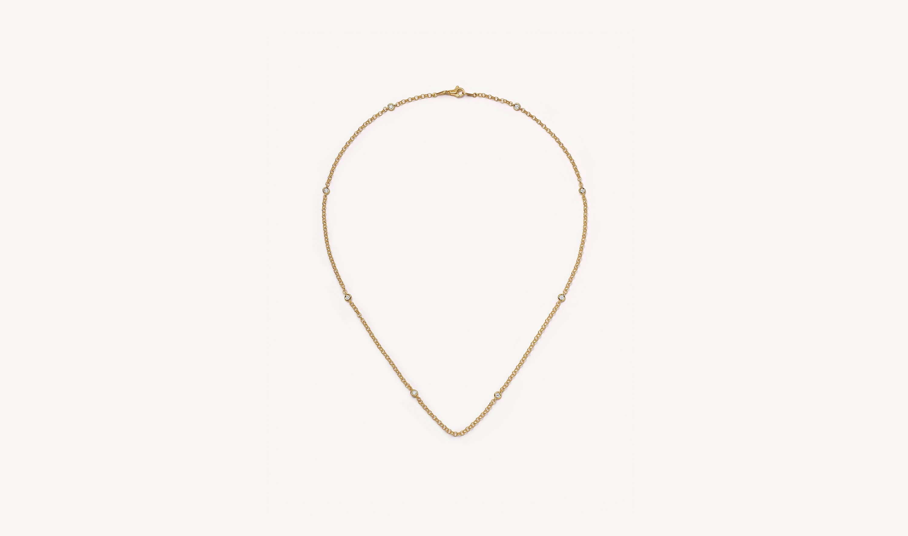 The Diamond Gold Necklace 18 Inch Chain 18k
