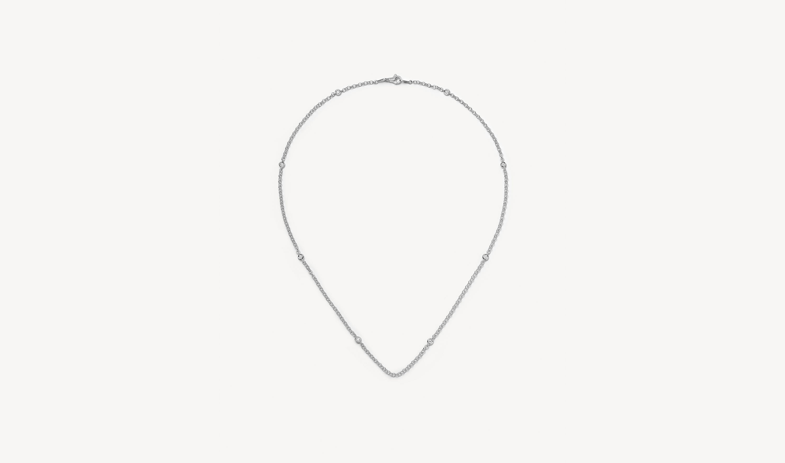 The Diamond White Gold Necklace 18 Inch Chain 18k