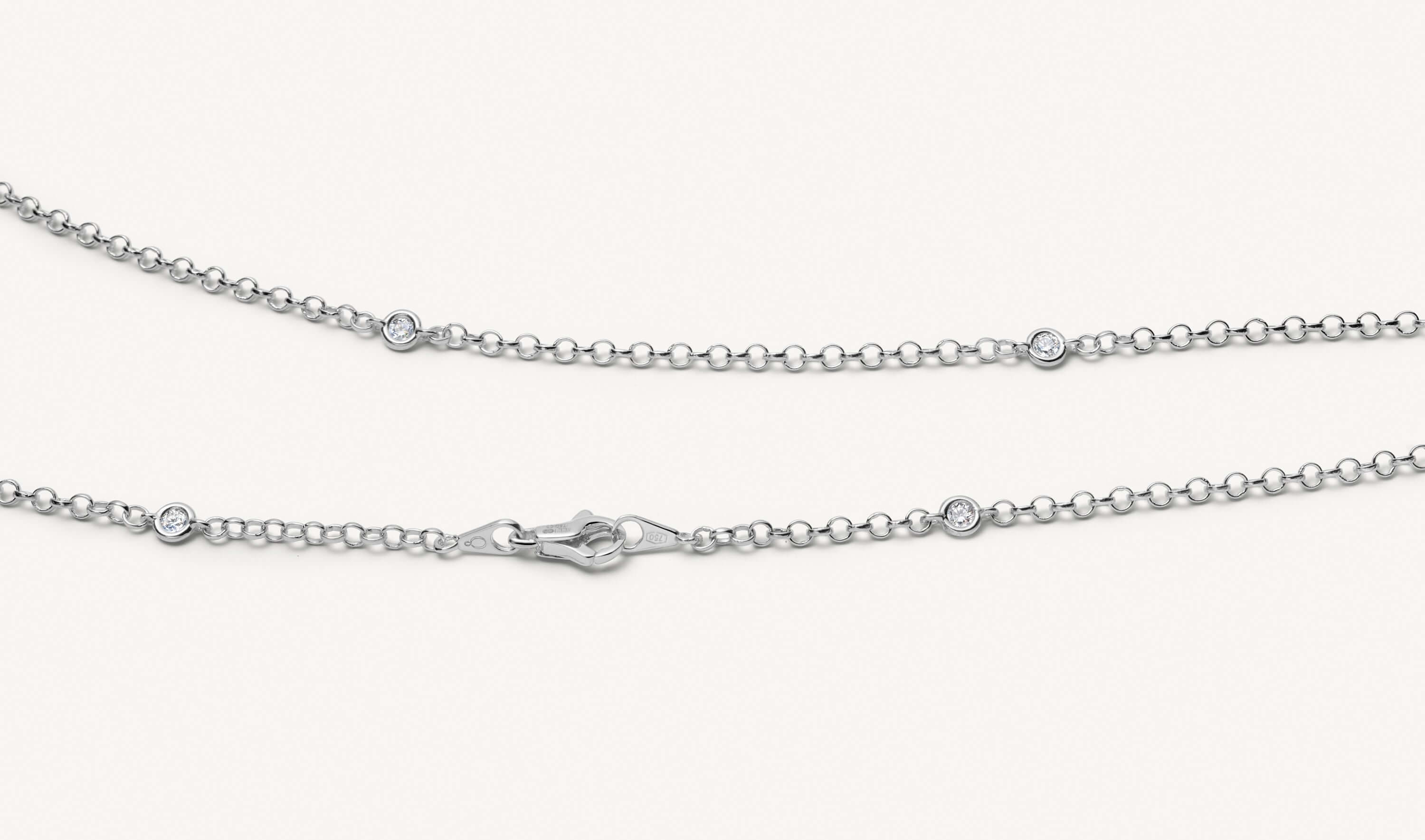 The Diamond White Gold Necklace 26 Inch Chain 18k