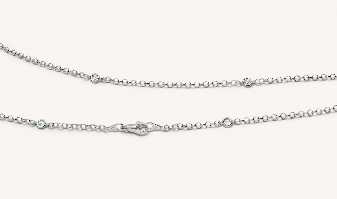 The Diamond White Gold Necklace 18 Inch Chain 18k