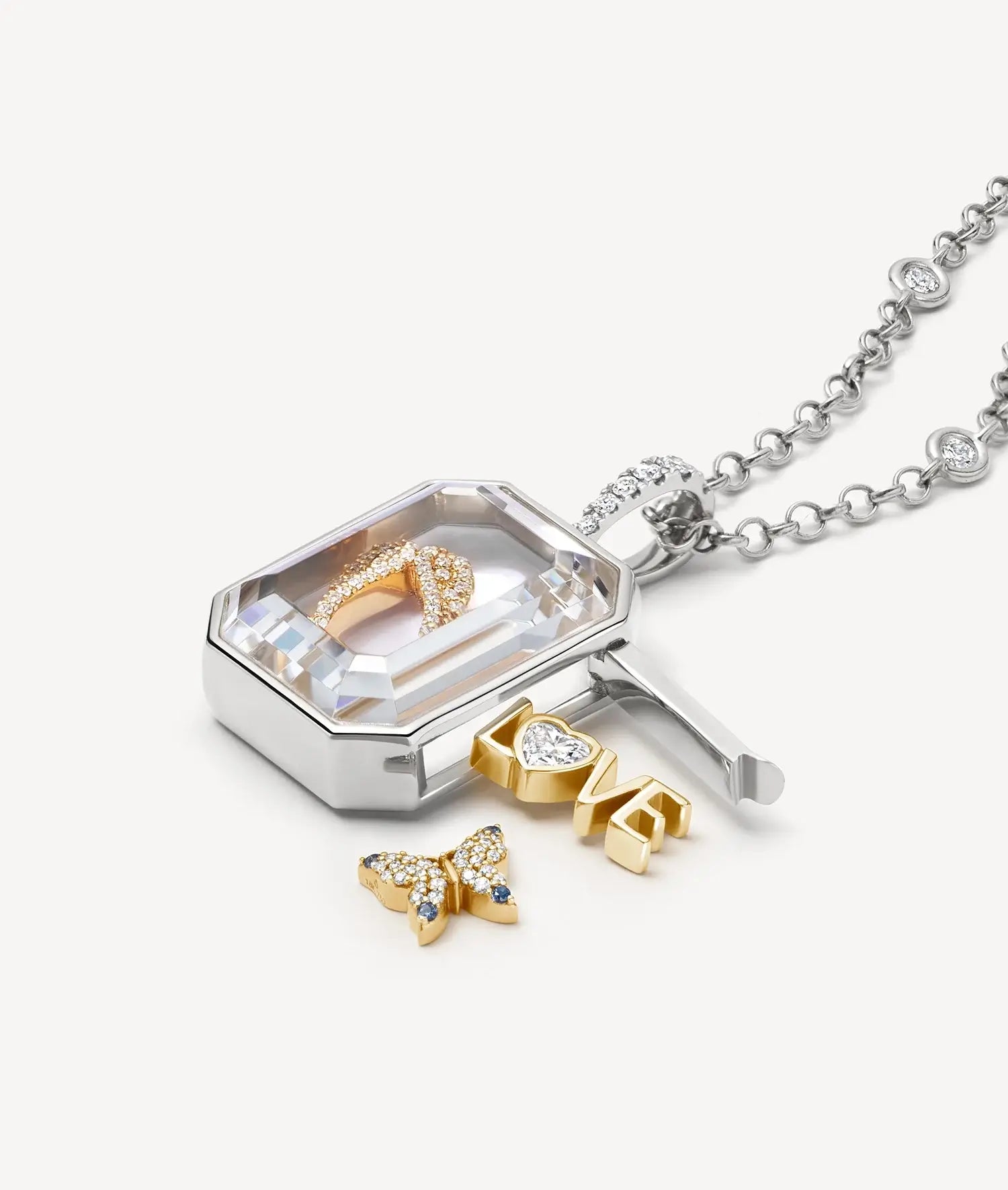 Baguette White Gold Locket 18K