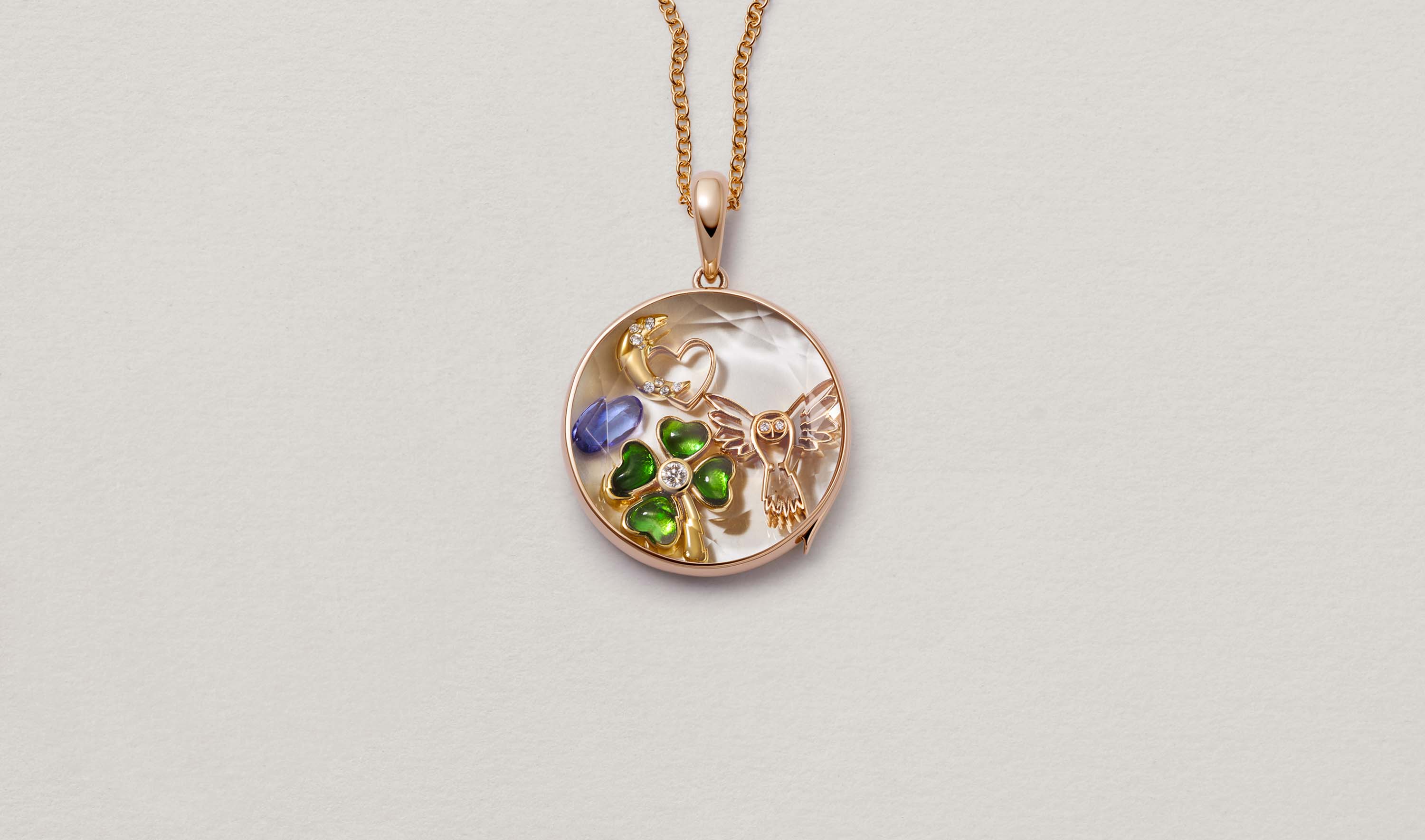 Large Round Rose Gold Locket 14k