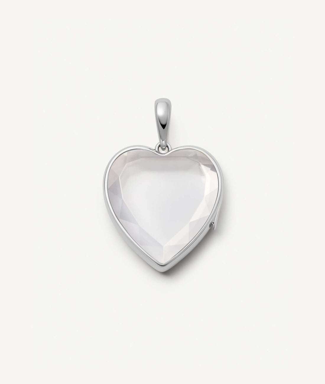 White Heart of Gold Locket 14k