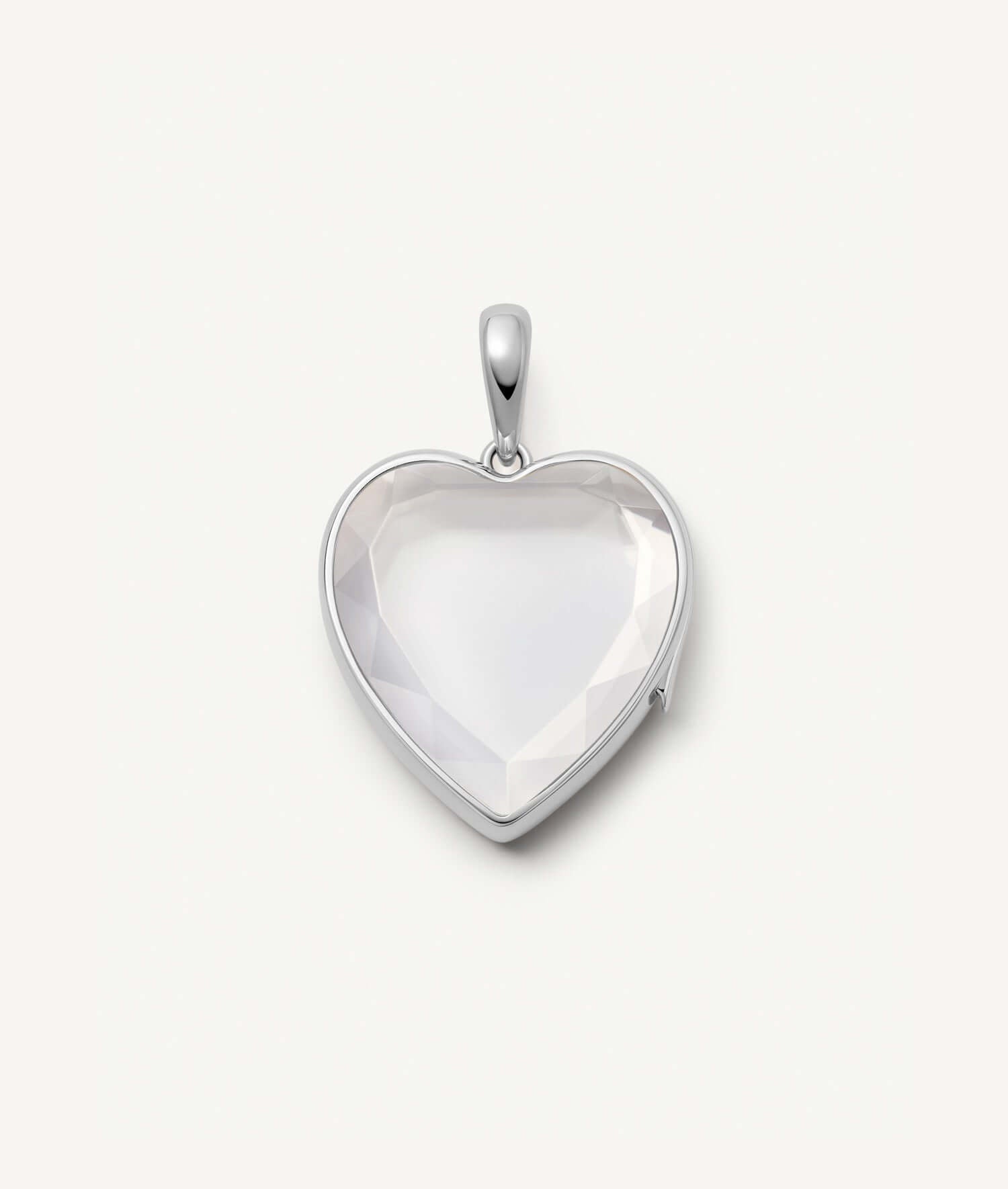 White Heart of Gold Locket 14k