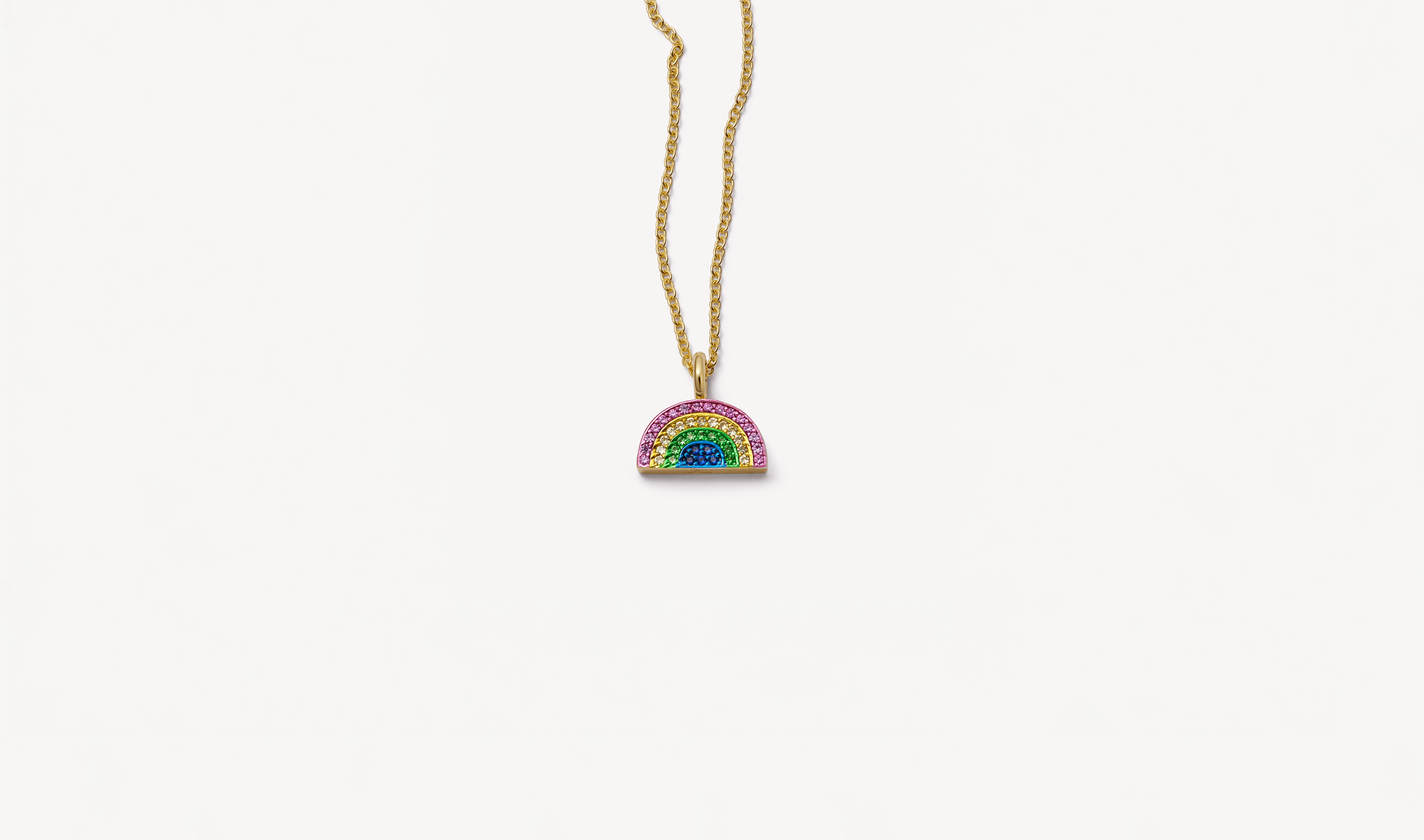 Sapphire Rainbow Pendant Necklace
