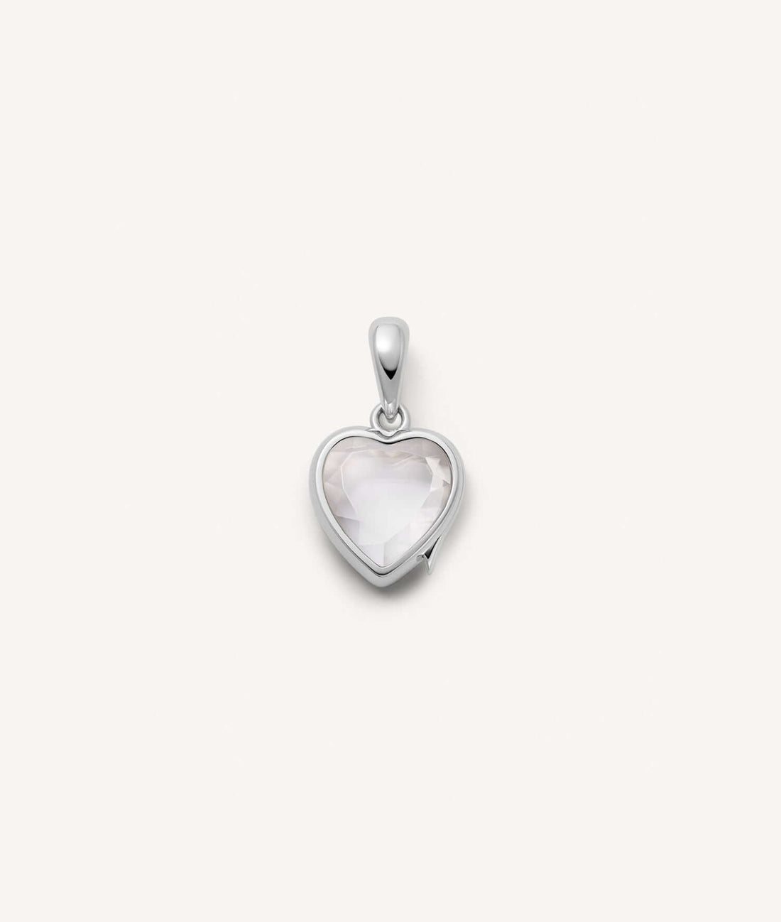 Mini White Heart of Gold Locket 14k