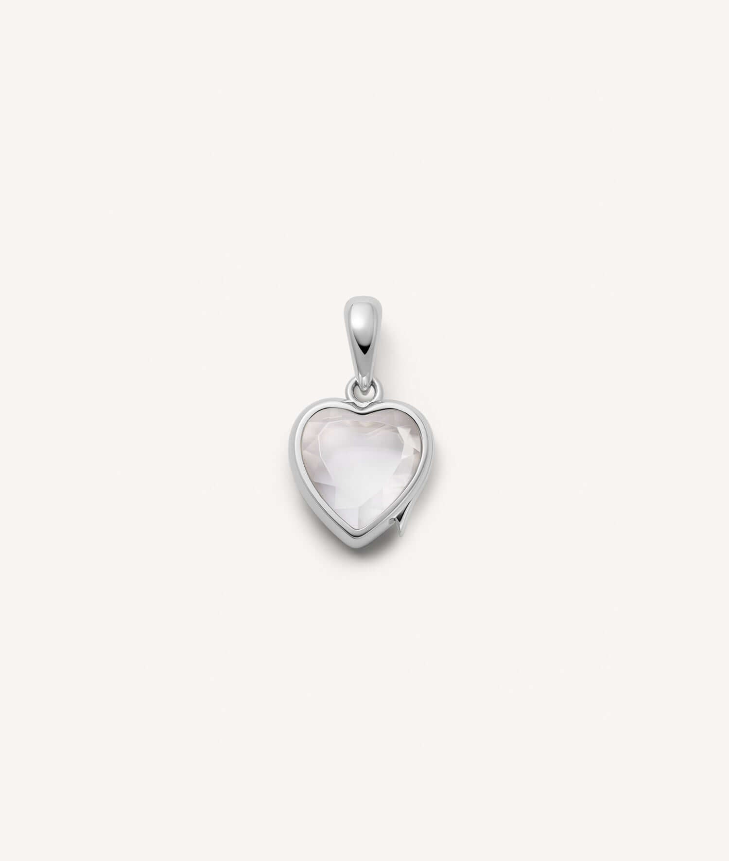 Mini White Heart of Gold Locket 14k