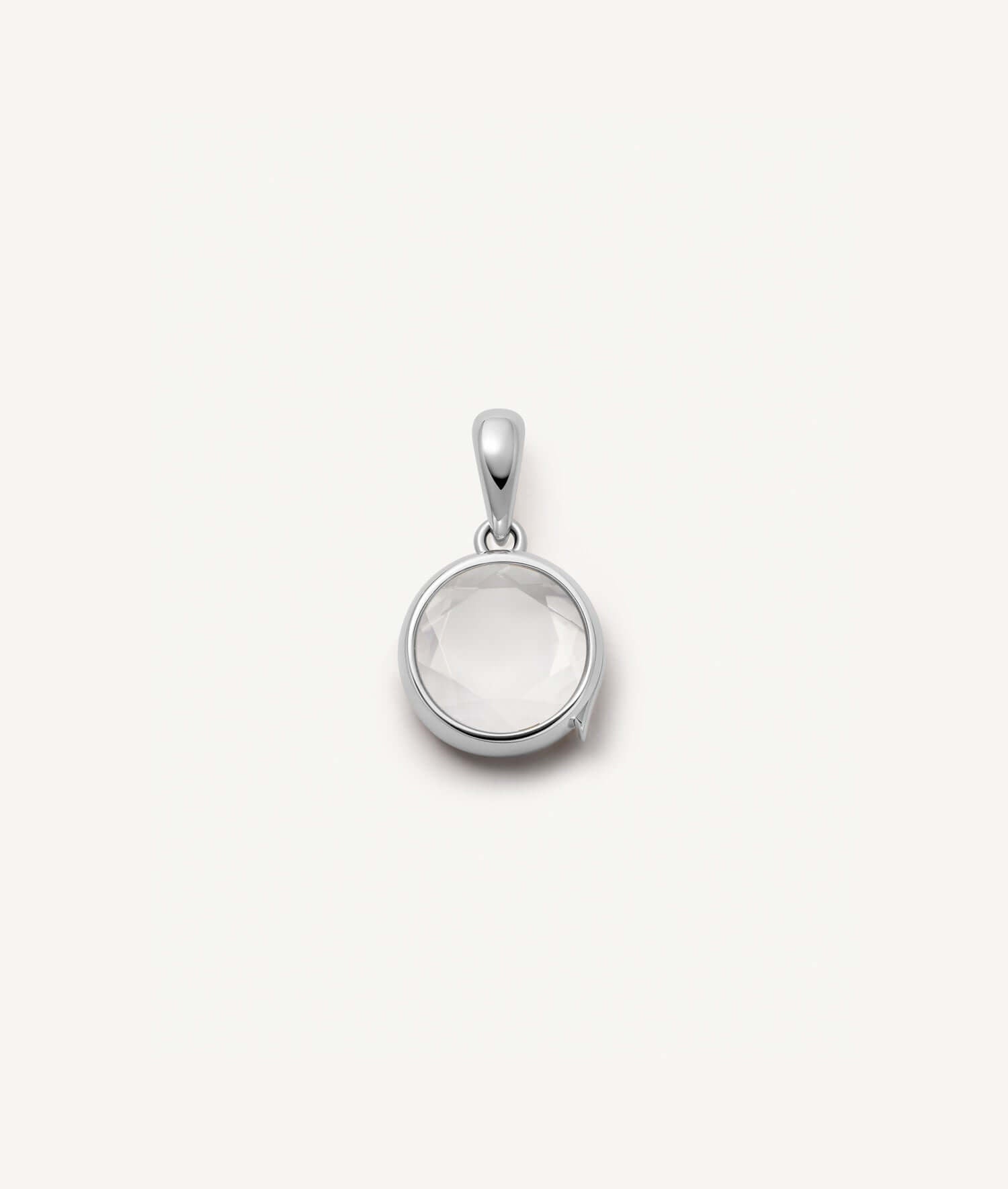Small Round White Gold Locket