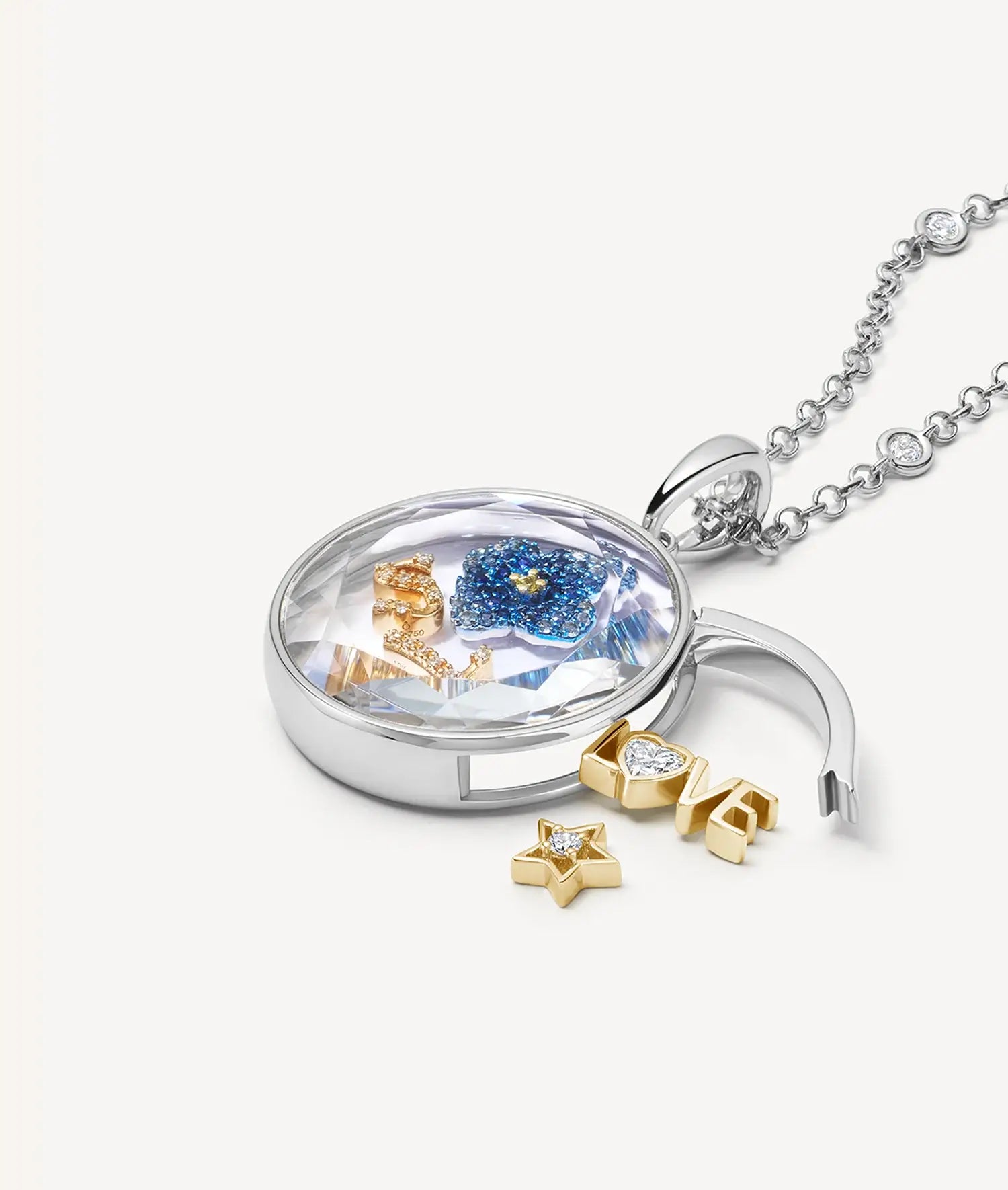 Large Round White Gold